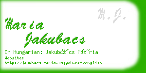 maria jakubacs business card